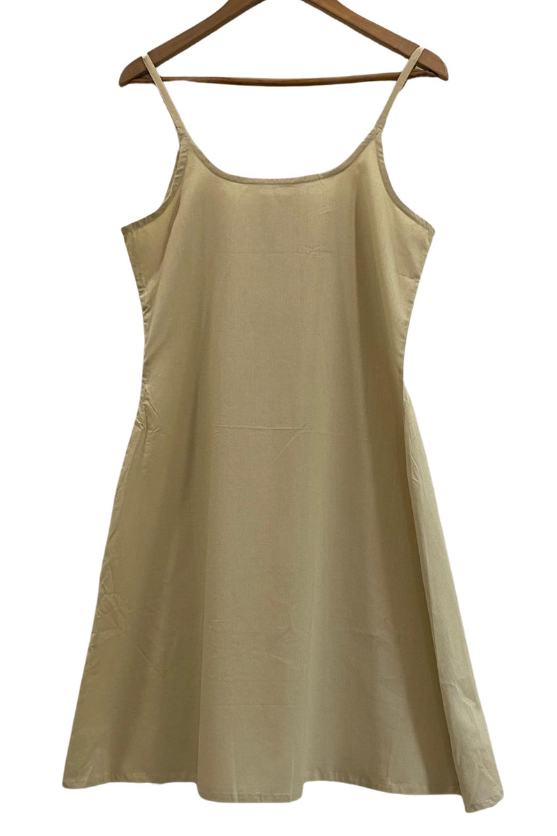 Dress Slip in Cotton Voile Beige