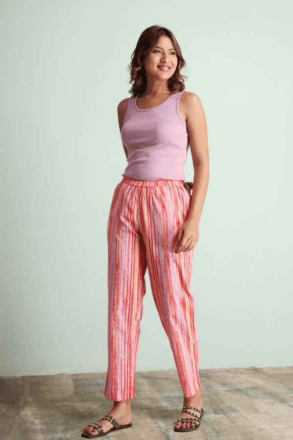 Printed Cotton Lounge Pajama in Relaxed Fit