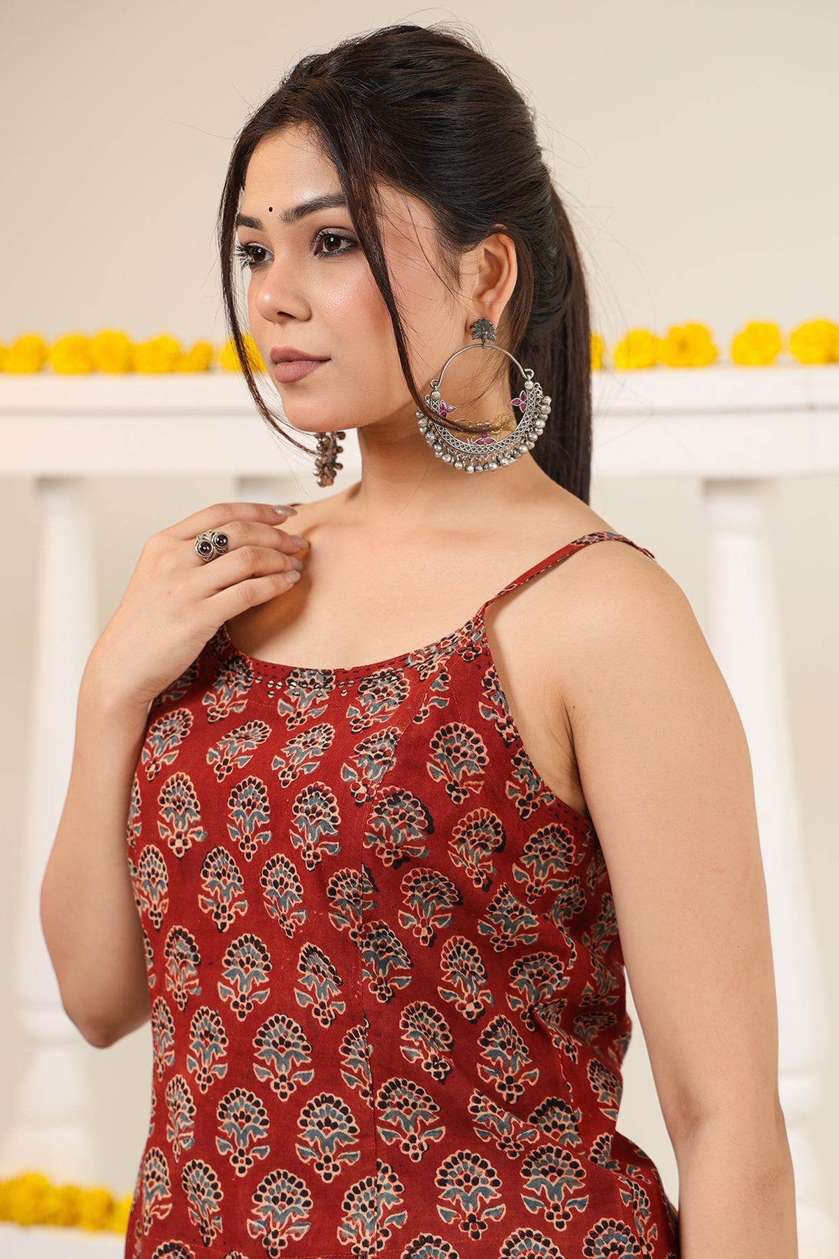 Strappy Top with Embroidery Detail