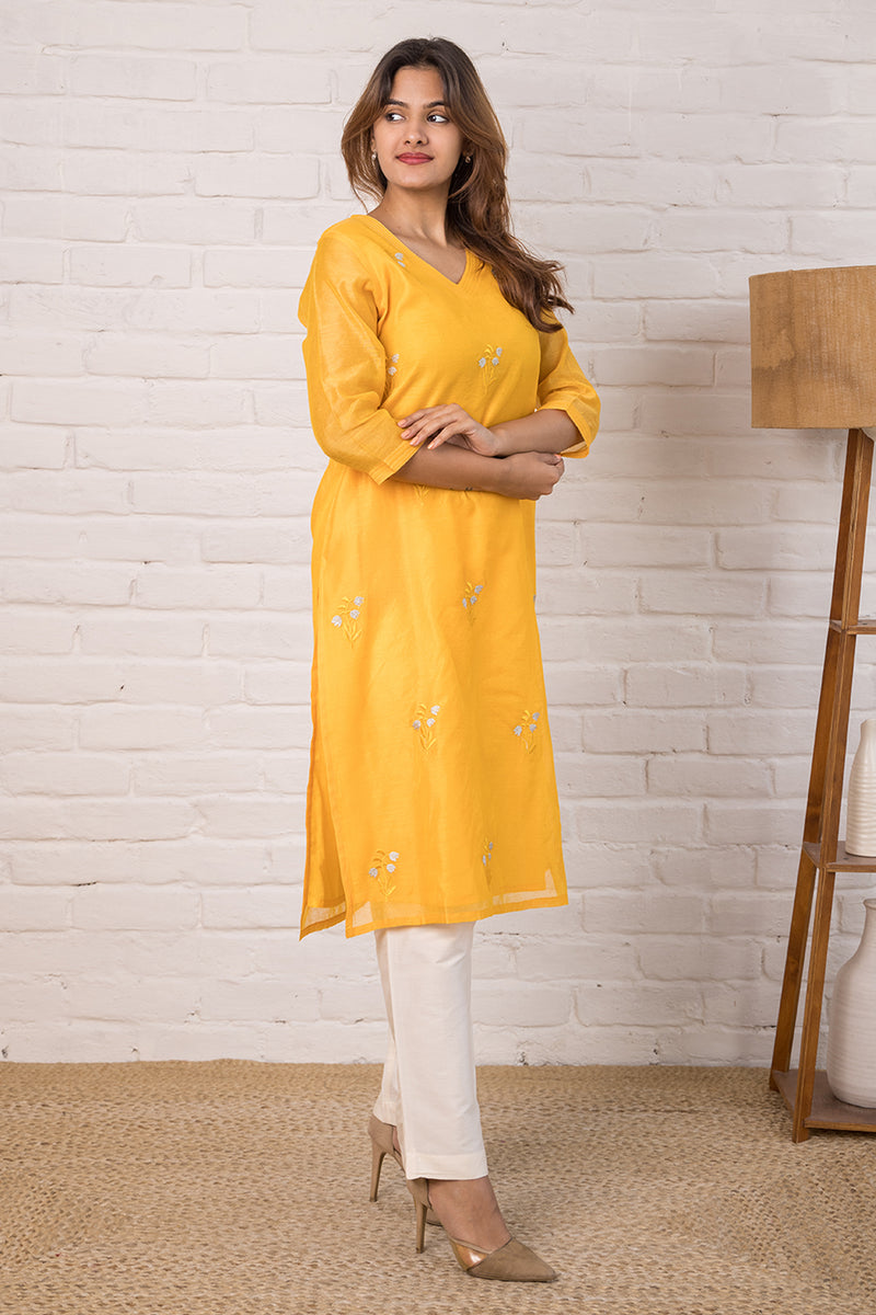 Chanderi Kurta with Embroidery