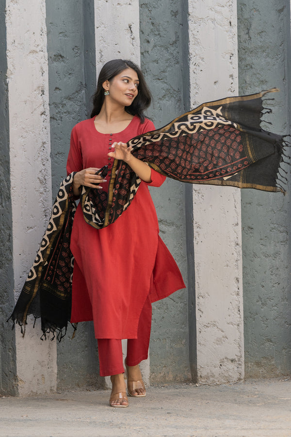 Cotton Dupatta Black