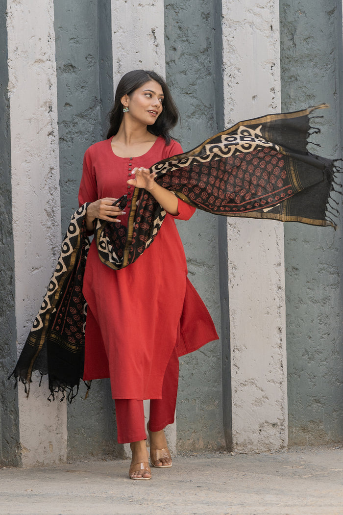 Cotton Dupatta Black