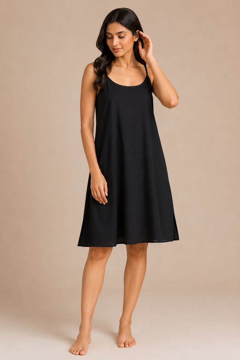 cotton on black slip dress Sunspel Black Soft Minidress