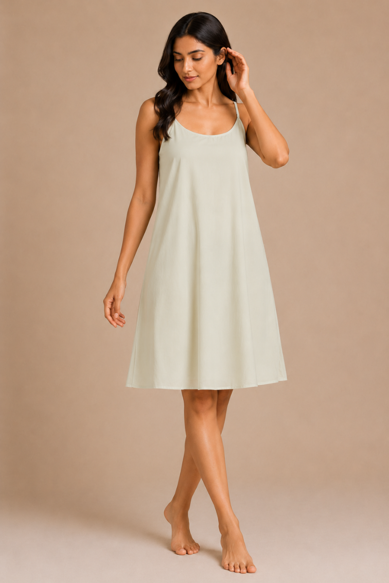 cotton slip dress Long Slip Dress in Blue Flora