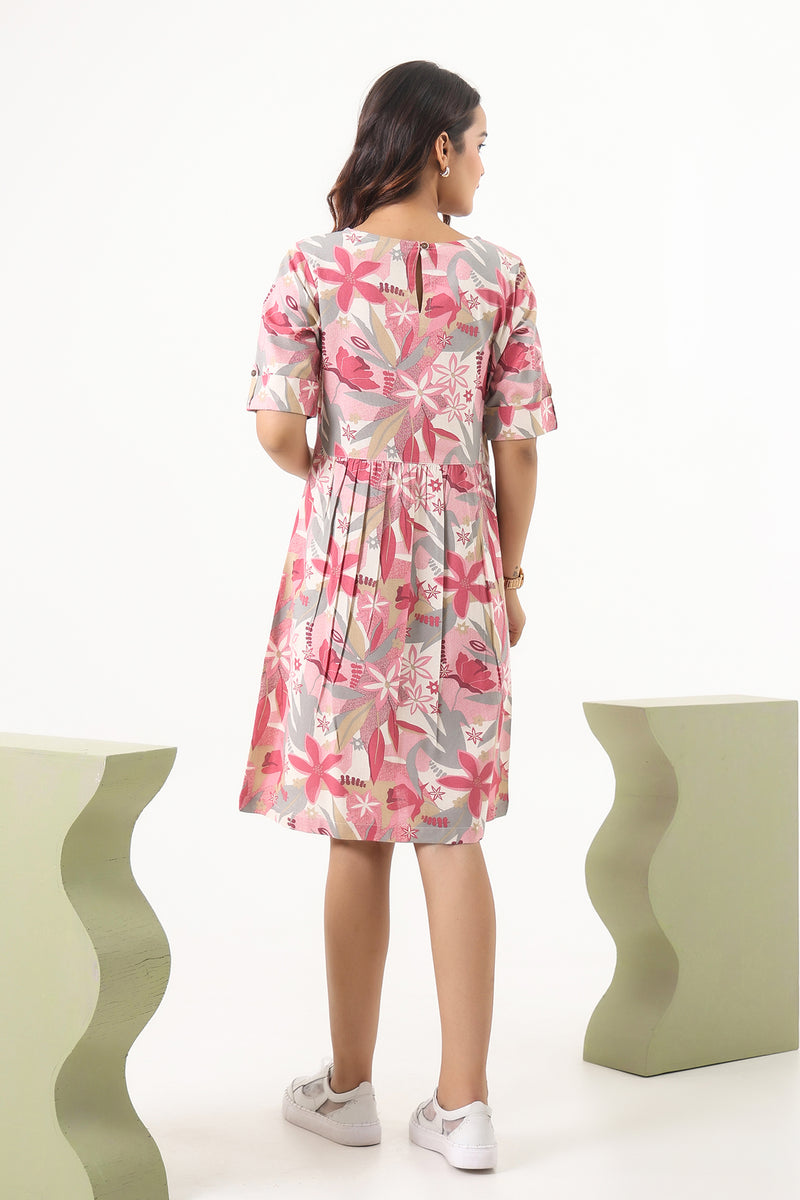 Flex Printed Knee Length Dress