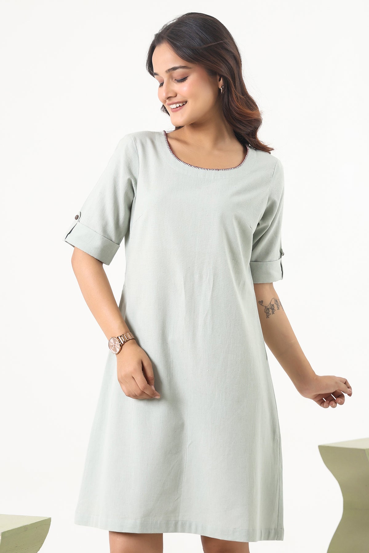 Flex Knee Length Dress Indirookh Flex Knee Length Dress Indirookh