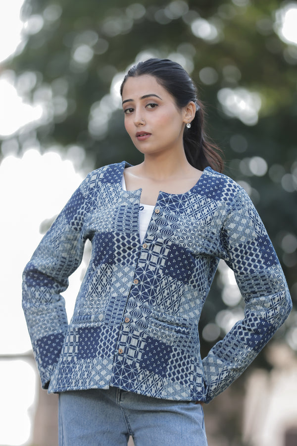 Full Sleeve Quilted Jacket with Pockets