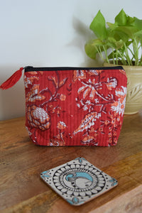 Quilted Small Pouch Bag Red