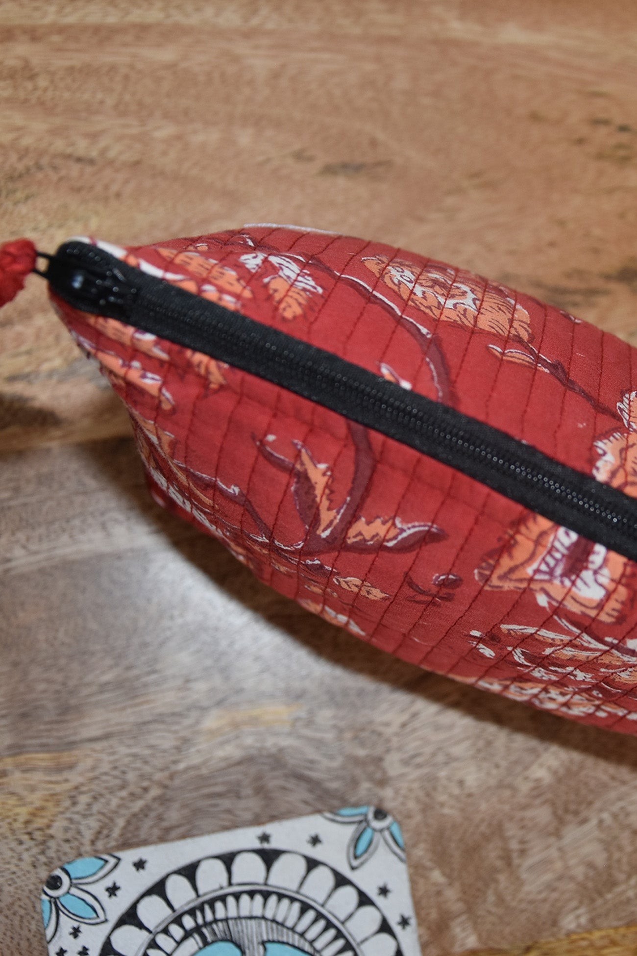 Quilted Small Pouch Bag Red Indirookh