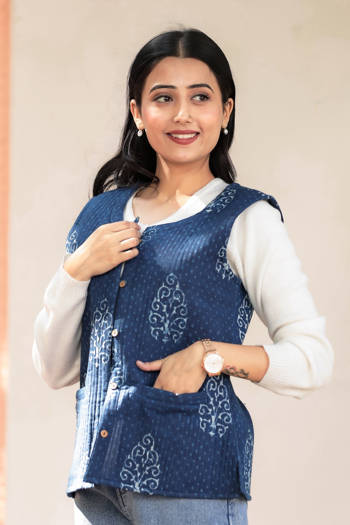 Cotton Quilted Jacket Sleeveless