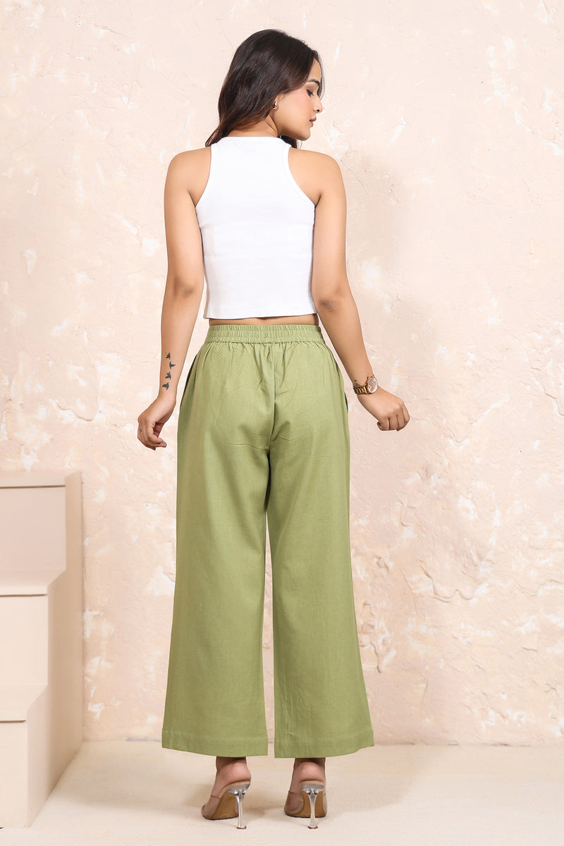 Linen Pleated Wide Leg Pants