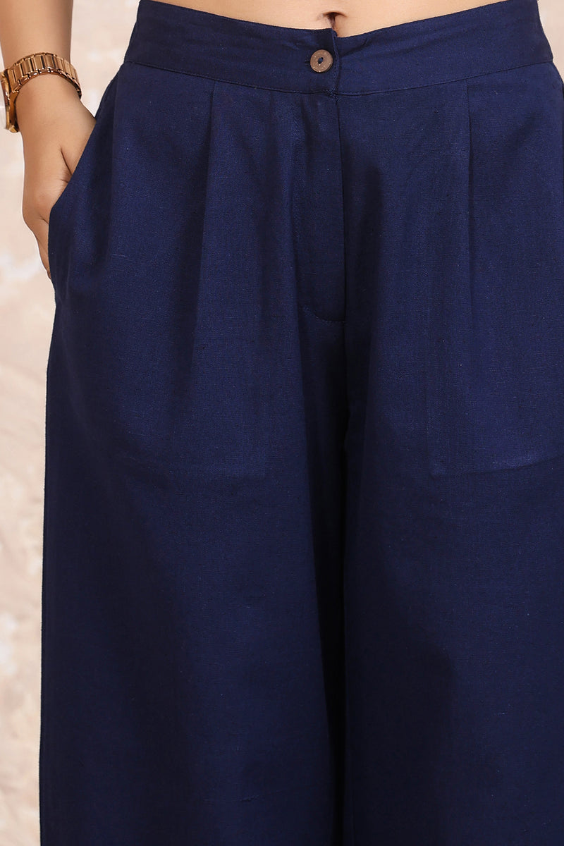 Linen Pleated Wide Leg Pants