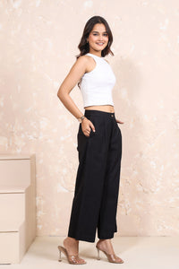 Linen Pleated Wide Leg Pants