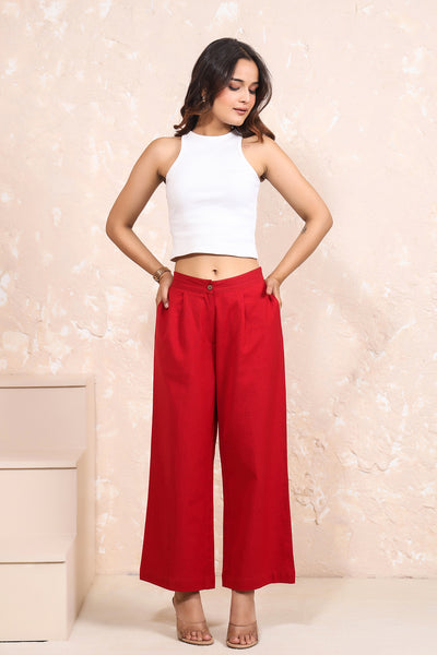 Linen Pleated Wide Leg Pants
