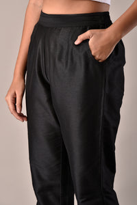 Viscose Blend Pant in Black