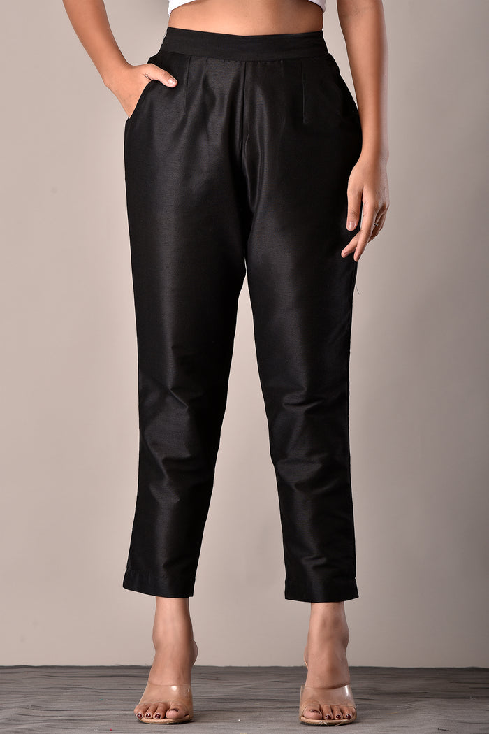 Viscose Blend Pant in Black