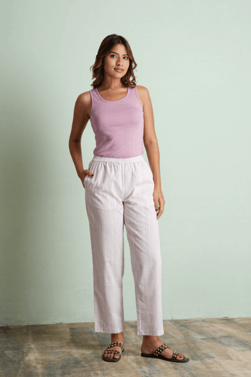 Printed Cotton Lounge Pajama in Relaxed Fit