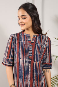 Bagru Print Mandarin Tunic