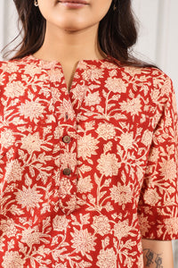 Bagru Print Mandarin Tunic