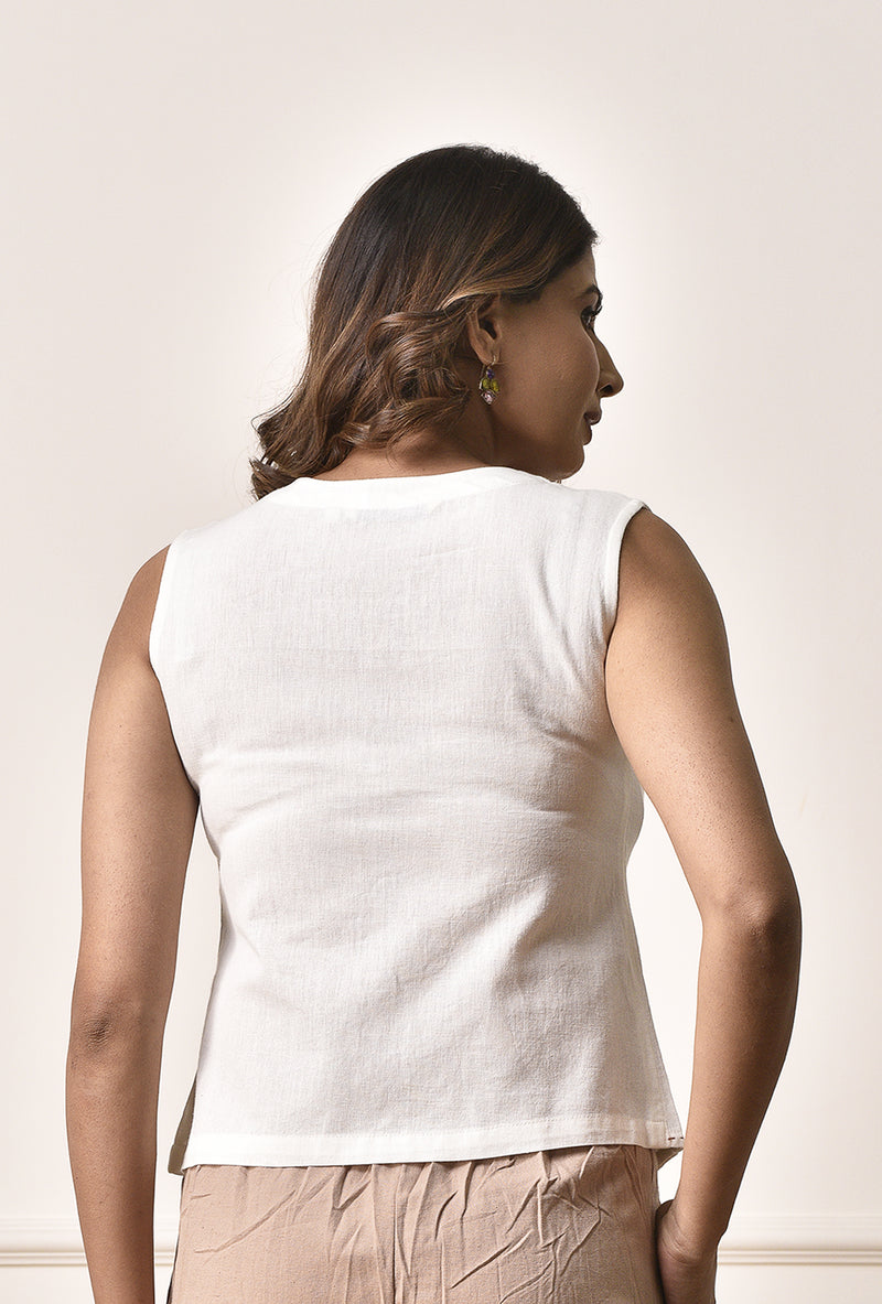 Women's Waistcoat in Linen-Cotton