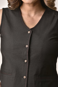 Women's Waistcoat in Linen-Cotton