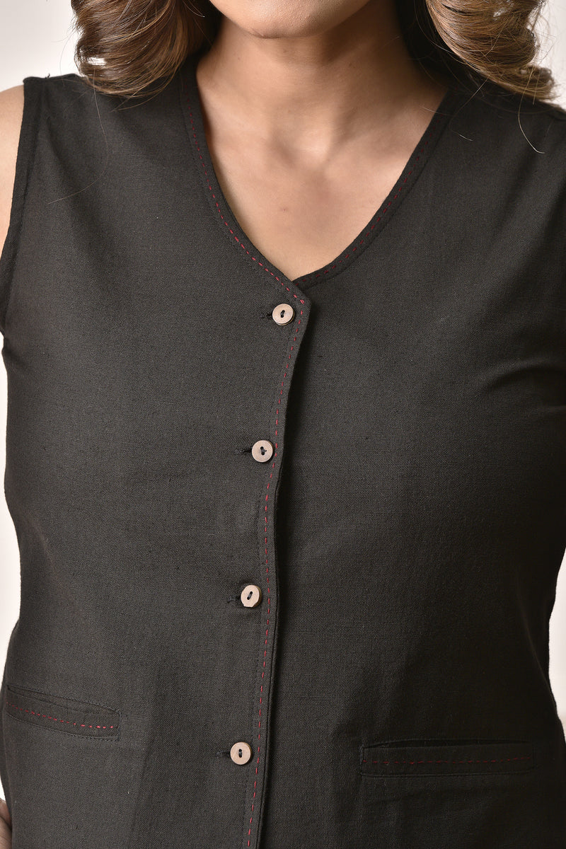 Women's Waistcoat in Linen-Cotton