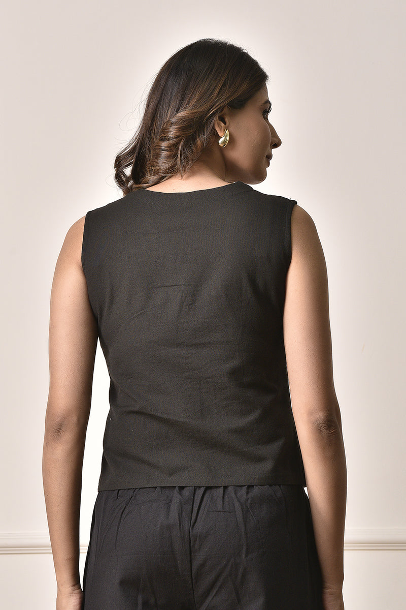 Women's Waistcoat in Linen-Cotton