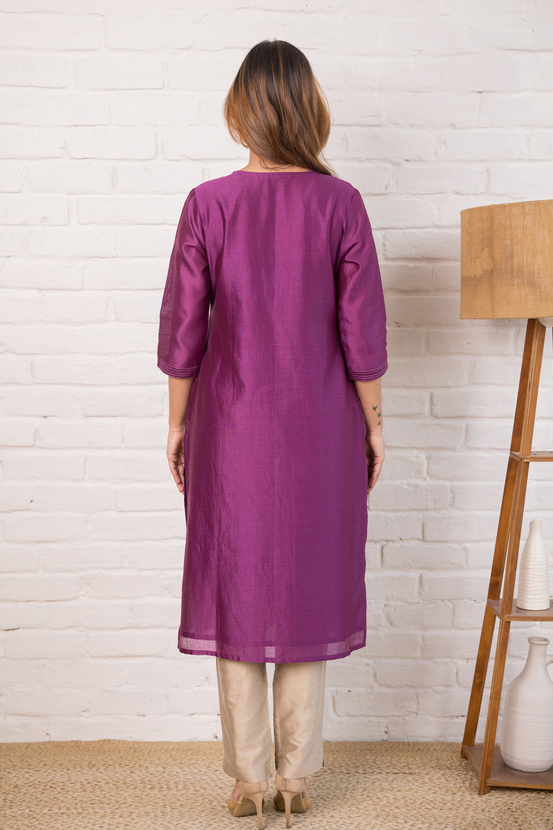 Chanderi Kurta with Embroidery