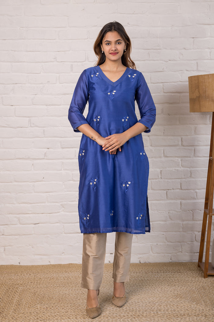 Chanderi Kurta with Embroidery