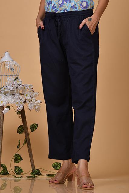 Linen Cotton  Pants - Indirookh