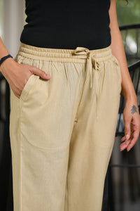 Linen-Cotton Pants Beige
