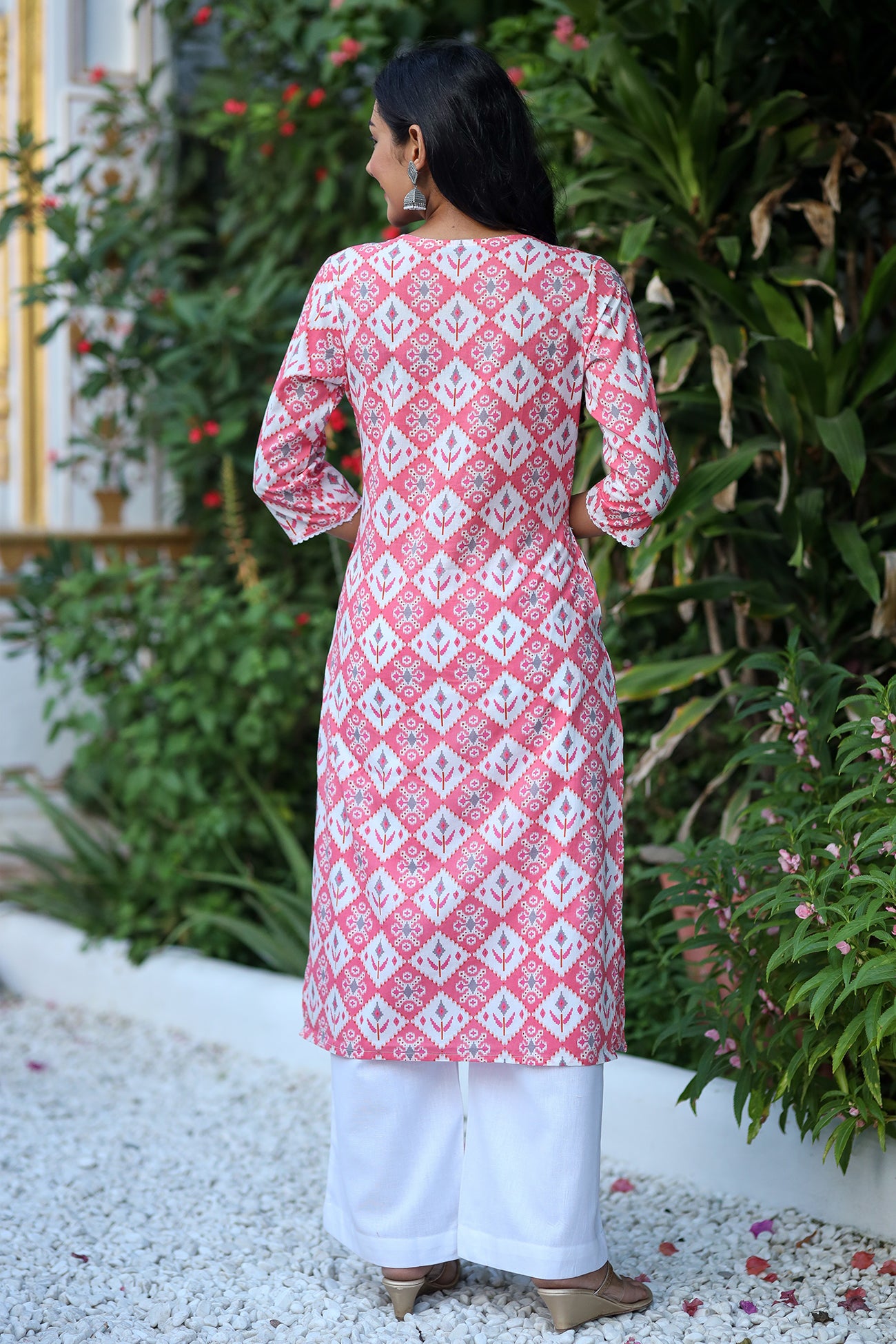 Pink straight store kurta